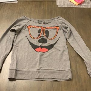 Disney, Gray, Mickey Mouse crew neck